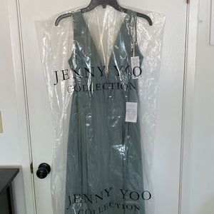 Jenny yoo Ryan dress in eucalyptus green chiffon